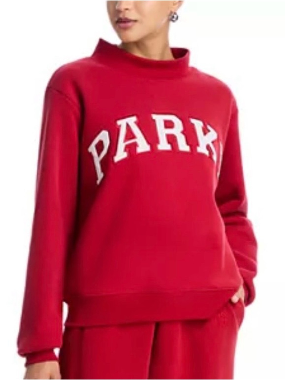 Parke
Crimson White Varsity Mock Neck Fleece Sweatshirt